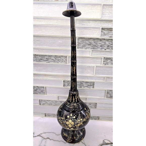 Source Unknown Other - Black and Gold Brass 13 Inches Tall Rose Water Sprinkler/Gulabdan‎